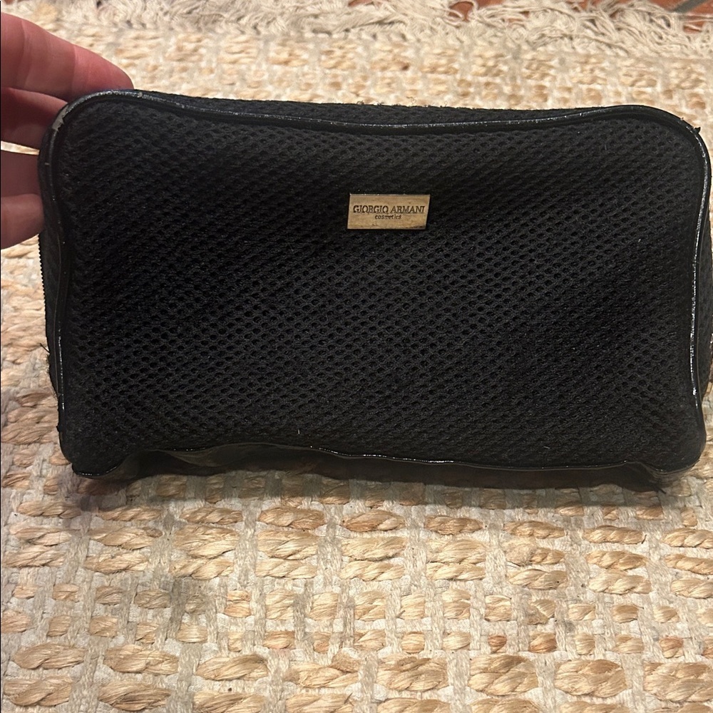 Giorgio Armani Black Mesh Toiletry Bag